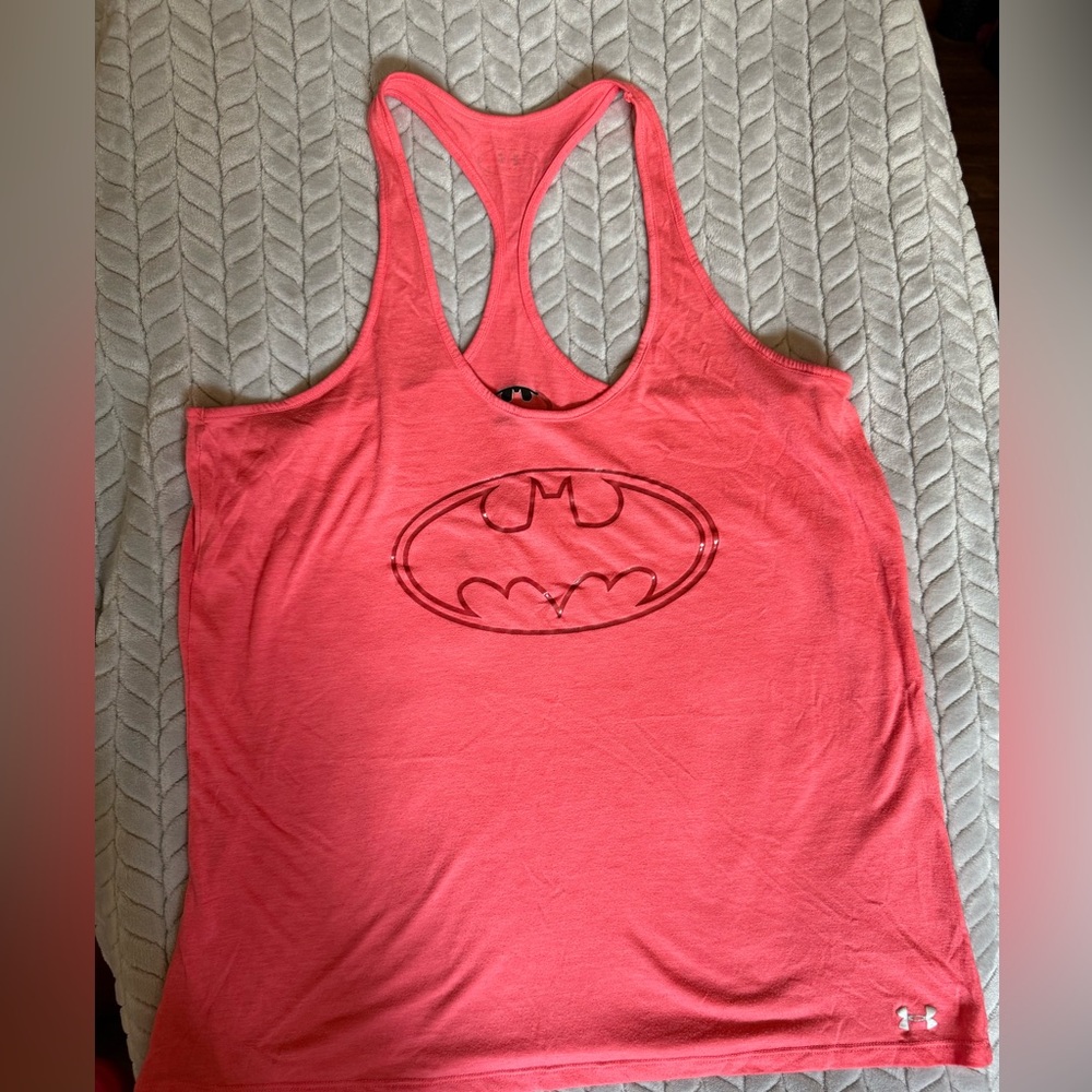 Under Armour Coral Batman Logo Tank